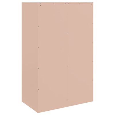 vidaXL Aparador de acero rosa 67x39x107 cm