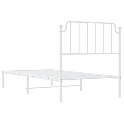 vidaXL Estructura cama sin colchón con cabecero metal blanco 90x190 cm