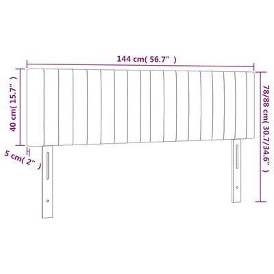 vidaXL Cabeceros 2 unidades terciopelo gris oscuro 72x5x78/88 cm