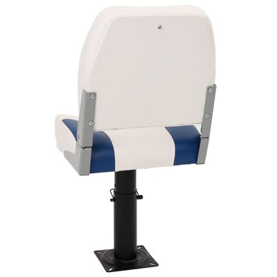 vidaXL Asientos plegables de barco 2 uds azul y blanco 41x36x48 cm