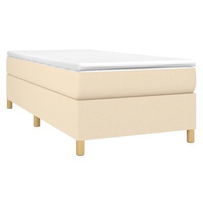 vidaXL Cama box spring con colchón tela color crema 90x190 cm