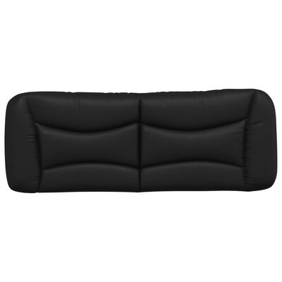 vidaXL Cabecero de cama acolchado cuero sintético negro 140 cm