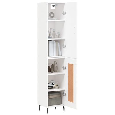 vidaXL Aparador alto madera contrachapada blanco 34,5x34x180 cm