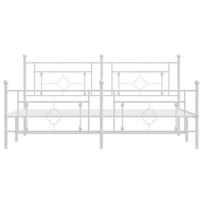 vidaXL Estructura cama sin colchón con estribo metal blanco 180x200 cm