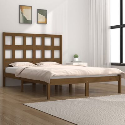 vidaXL Estructura de cama madera maciza de pino marrón miel 120x200 cm