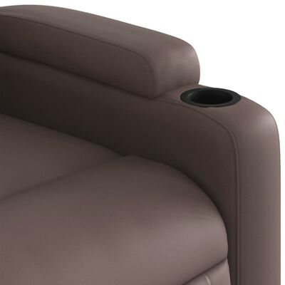 vidaXL Sillón de masaje reclinable cuero sintético marrón