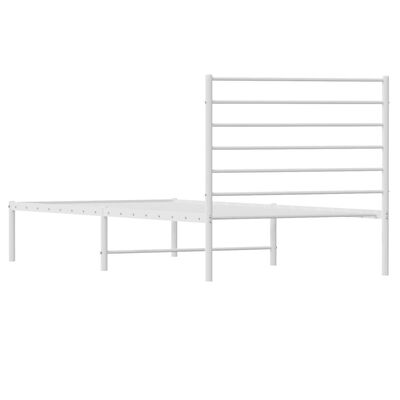 vidaXL Estructura cama sin colchón con cabecero metal blanco 90x200 cm