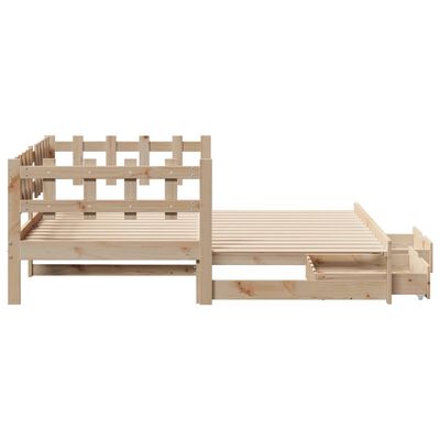 vidaXL Sofá cama nido con cajones madera maciza de pino 80x200 cm