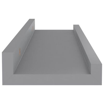 vidaXL Estantes de pared 4 unidades gris 40x9x3 cm
