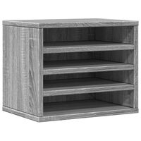 vidaXL Organizador escritorio madera ingeniería gris 36x26x29,5 cm