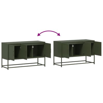 vidaXL Mueble para TV de acero verde oliva 100,5x39x60,5 cm