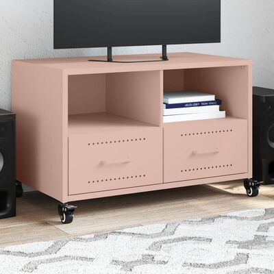 vidaXL Mueble de TV acero rosa 68x39x43,5 cm