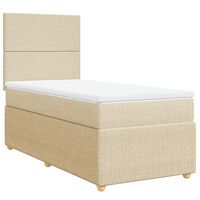 vidaXL Cama box spring con colchón tela color crema 80x200 cm