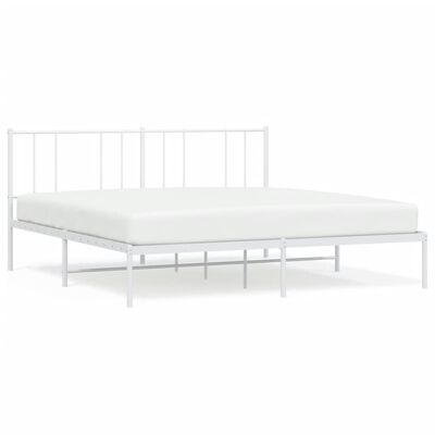 vidaXL Estructura cama sin colchón con cabecero metal blanco 183x213cm