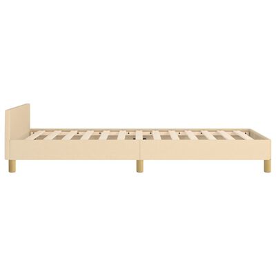 vidaXL Estructura de cama con cabecero sin colchón tela crema 90x200cm