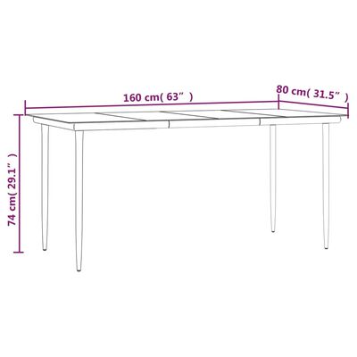 vidaXL Set de comedor para jardín 5 piezas ratán sintético gris oscuro