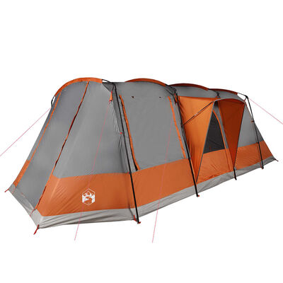 vidaXL Tienda de camping con túnel 4 personas impermeable gris naranja