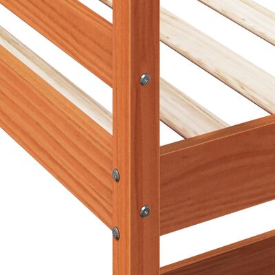 vidaXL Cama alta con escritorio madera maciza pino marrón 100x200 cm
