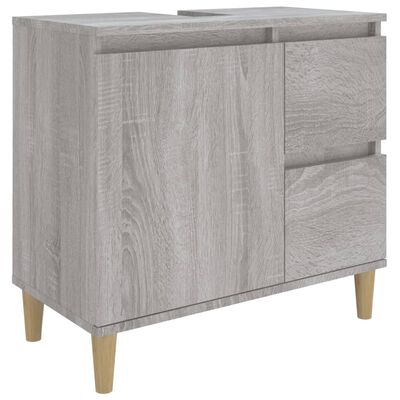 vidaXL Armario de baño madera contrachapada gris Sonoma 65x33x60 cm