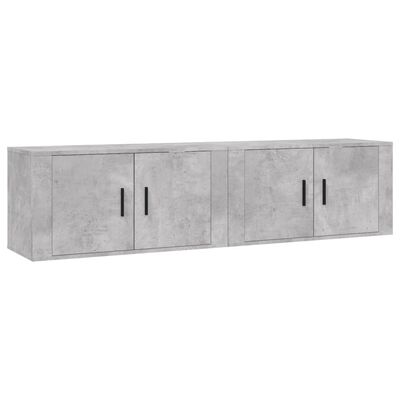 vidaXL Muebles para TV de pared 2 uds gris hormigón 80x34,5x40 cm