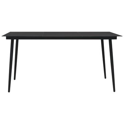 vidaXL Set de comedor de jardín 9 pzas cuerda de algodón y acero negro