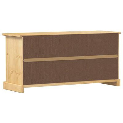 vidaXL Mueble zapatero Corona madera maciza de pino 99x32x47 cm