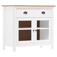 vidaXL Mesita de noche Hill madera maciza de pino blanco 90x40x80 cm