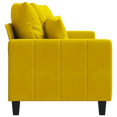 vidaXL Sofá de 2 plazas terciopelo amarillo 140 cm