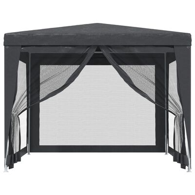 vidaXL Carpa para fiestas 4 paredes de malla HDPE gris antracita 3x3 m