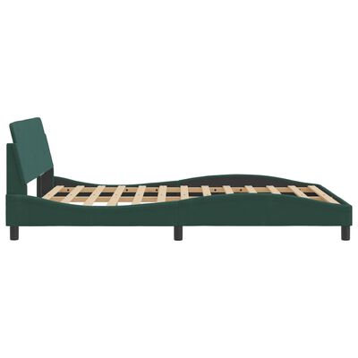 vidaXL Estructura cama sin colchón terciopelo verde oscuro 120x200 cm