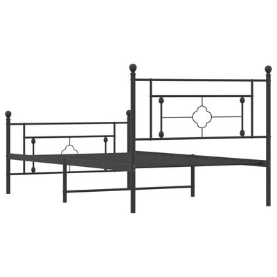 vidaXL Estructura cama sin colchón con estribo metal negro 107x203 cm