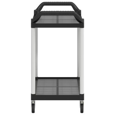 vidaXL Carrito de 2 niveles aluminio negro 99x50x97 cm