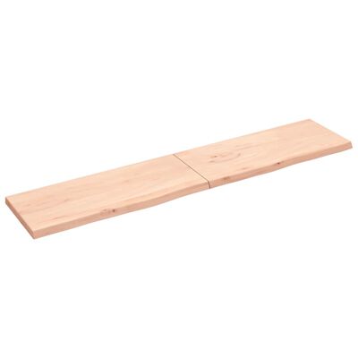 vidaXL Estante de pared madera maciza roble sin tratar 200x40x(2-4) cm