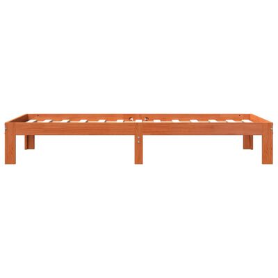 vidaXL Cama sin colchón madera maciza de pino marrón cera 100x200 cm