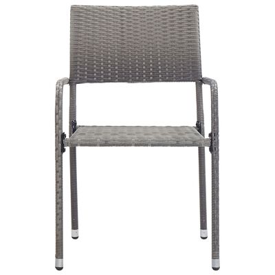 vidaXL Set comedor jardín 3 pzas ratán sintético madera acacia gris