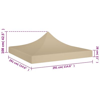 vidaXL Techo de carpa para celebraciones beige 270 g/m²