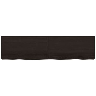 vidaXL Tablero mesa madera roble tratada marrón oscuro 200x50x(2-4) cm