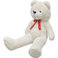 vidaXL Oso de peluche grande XXL blanco 135 cm