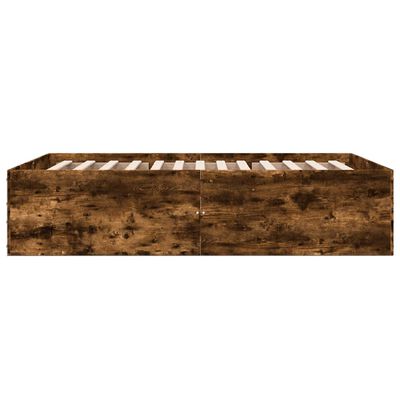 vidaXL Estructura de cama madera de ingeniería roble ahumado 140x190cm