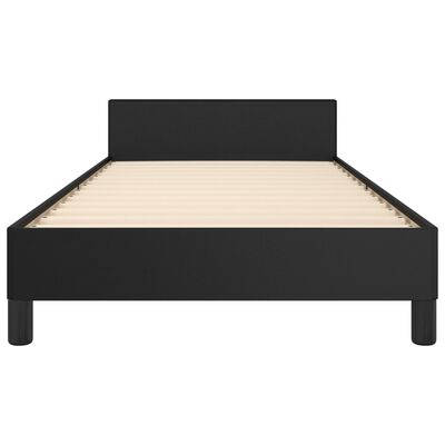 vidaXL Estructura de cama con cabecero cuero sintético negro 100x200cm