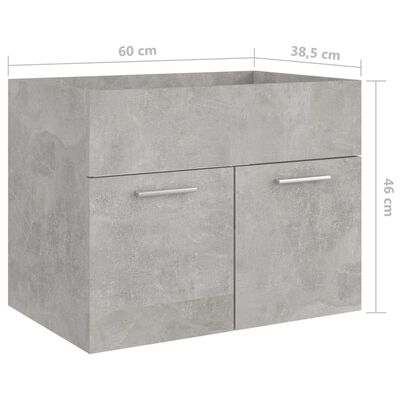 vidaXL Set muebles de baño 2 piezas madera contrachapada gris hormigón