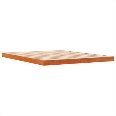 vidaXL Cama sin colchón madera maciza de pino marrón cera 160x200 cm