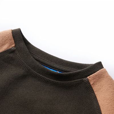 Sudadera infantil caqui oscuro y camel 104