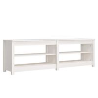 vidaXL Banco zapatero de madera maciza de pino blanco 160x36,5x50 cm