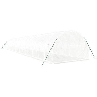 vidaXL Invernadero con estructura de acero blanco 54 m² 18x3x2 m