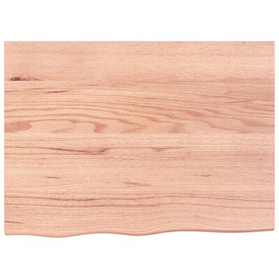 vidaXL Tablero mesa madera roble tratada marrón claro 80x60x(2-6) cm