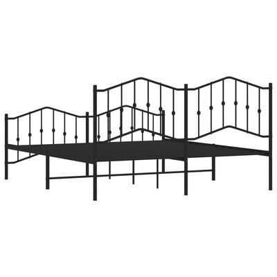 vidaXL Estructura cama sin colchón con estribo metal negro 183x213 cm