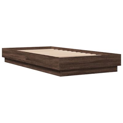 vidaXL Estructura de cama sin colchón madera marrón roble 75x190 cm