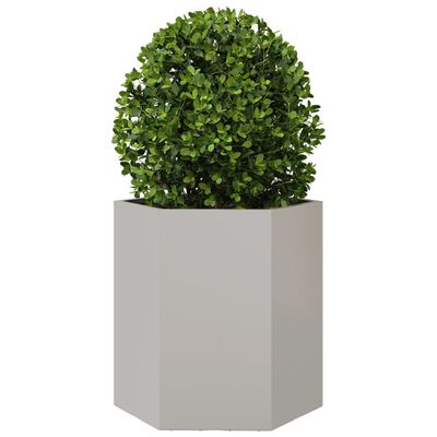 vidaXL Jardinera hexagonal acero inoxidable 46x40x45 cm