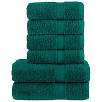 vidaXL Juego de toallas 6 piezas 100% algodón verde 600 gsm